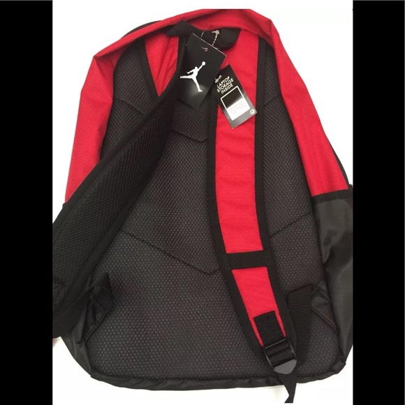 Nike Jordan Jumpman Backpack Large Logo Blk Red - Picture 5 of 8